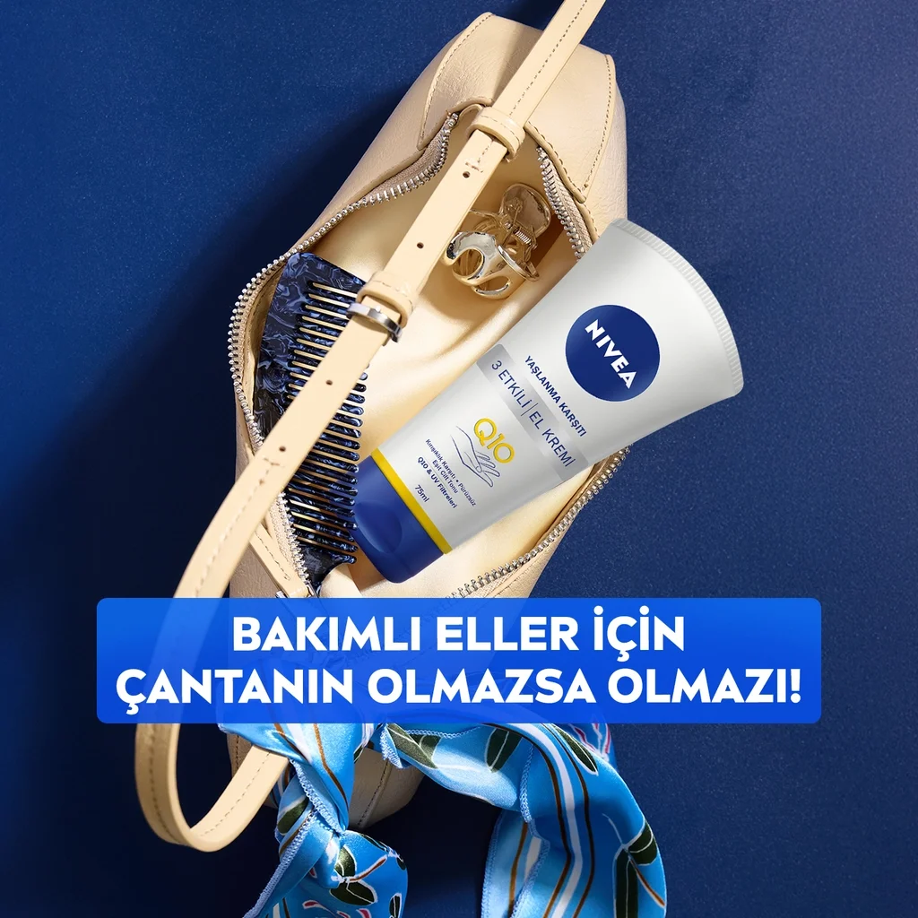 NIVEA كريم نيفيا كيو 10 للعناية باليدين مضاد للشيخوخة بثلاث تأثيرات، 75 مل