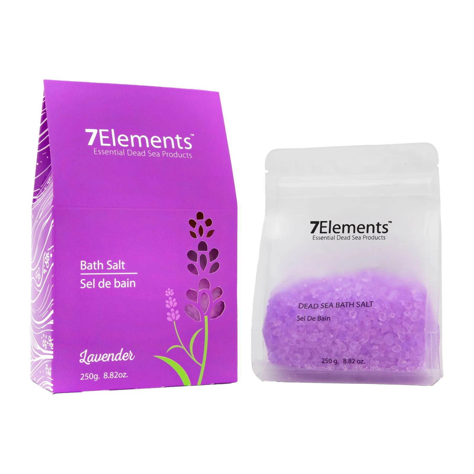 Dead Sea Bath Salt with Lavender Scent - from 7 Elements 250g