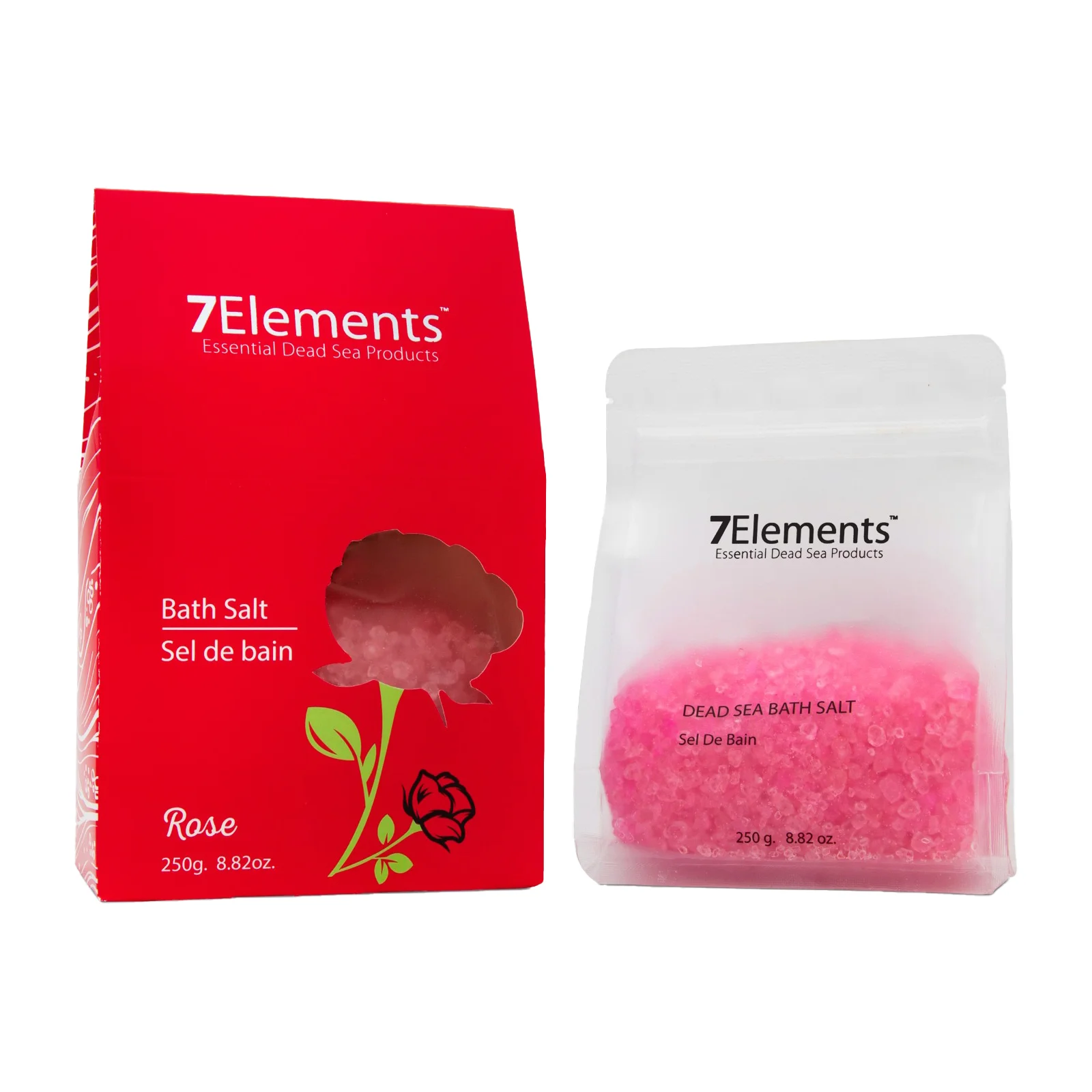 Dead Sea Bath Salt with Rose Scent - from 7 Elements 250 grams