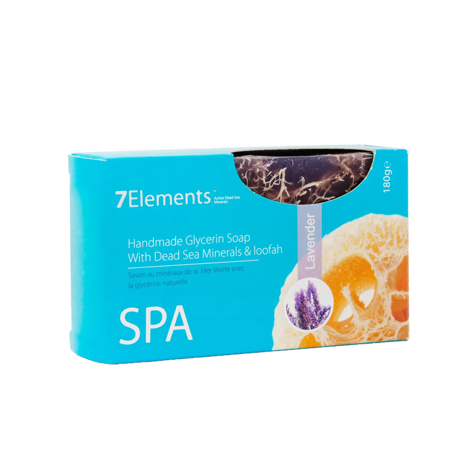 7 Elements Lavender Glycerin Hand Soap with Dead Sea Loofah 180g