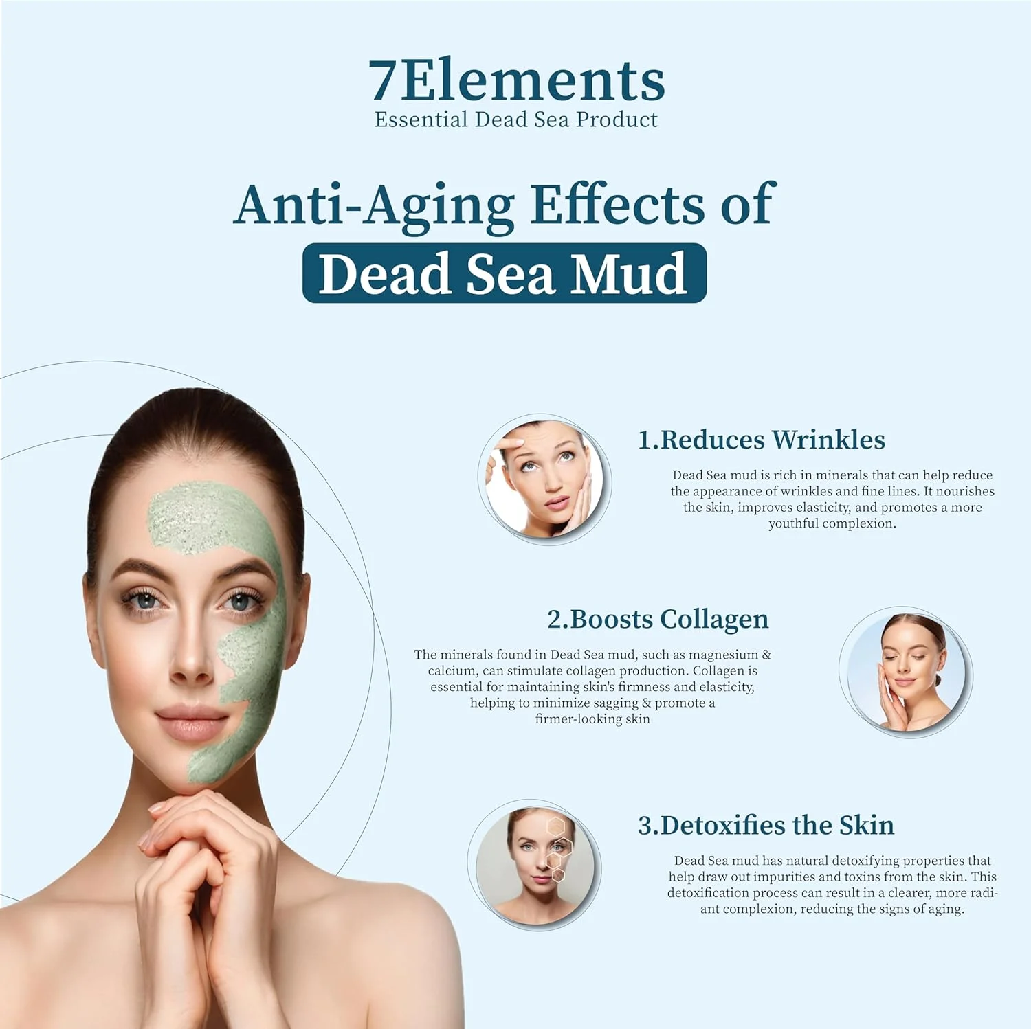 Dead Sea Mud Mask for Face with Aloe Vera - from 7 Elements 25 grams