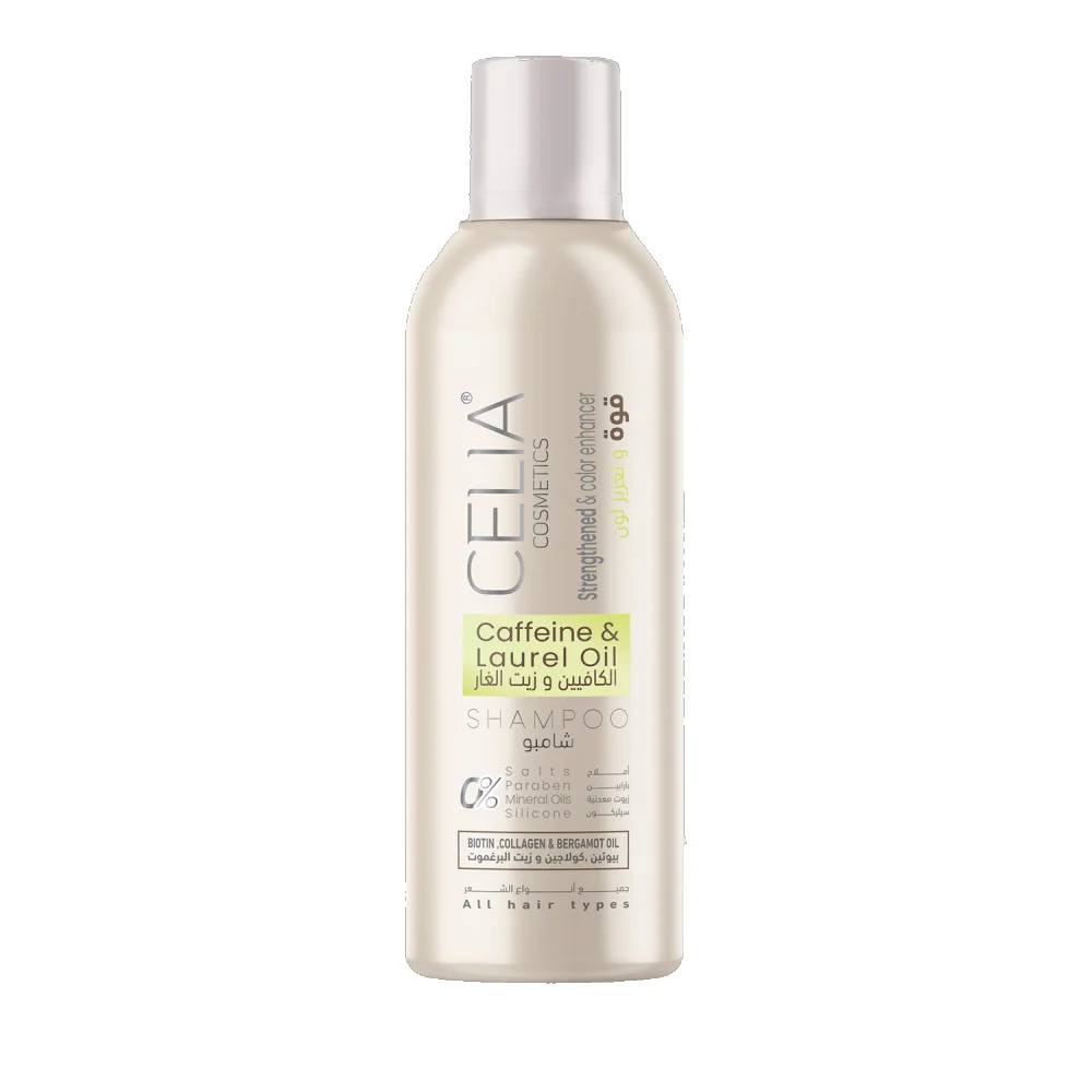 Caffeine and Bay Leaf Shampoo for All Hair Types by Celia 500 ml