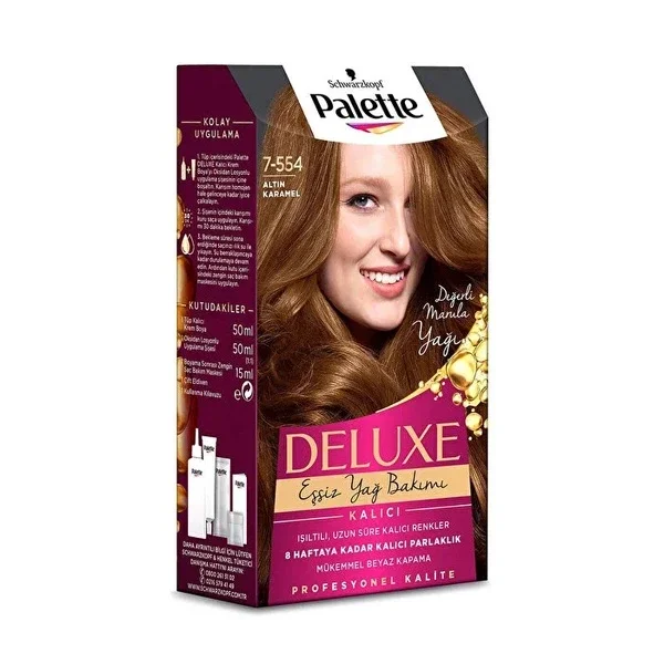 Palette Deluxe Hair Dye Golden Carame No: 7-554 50 ml