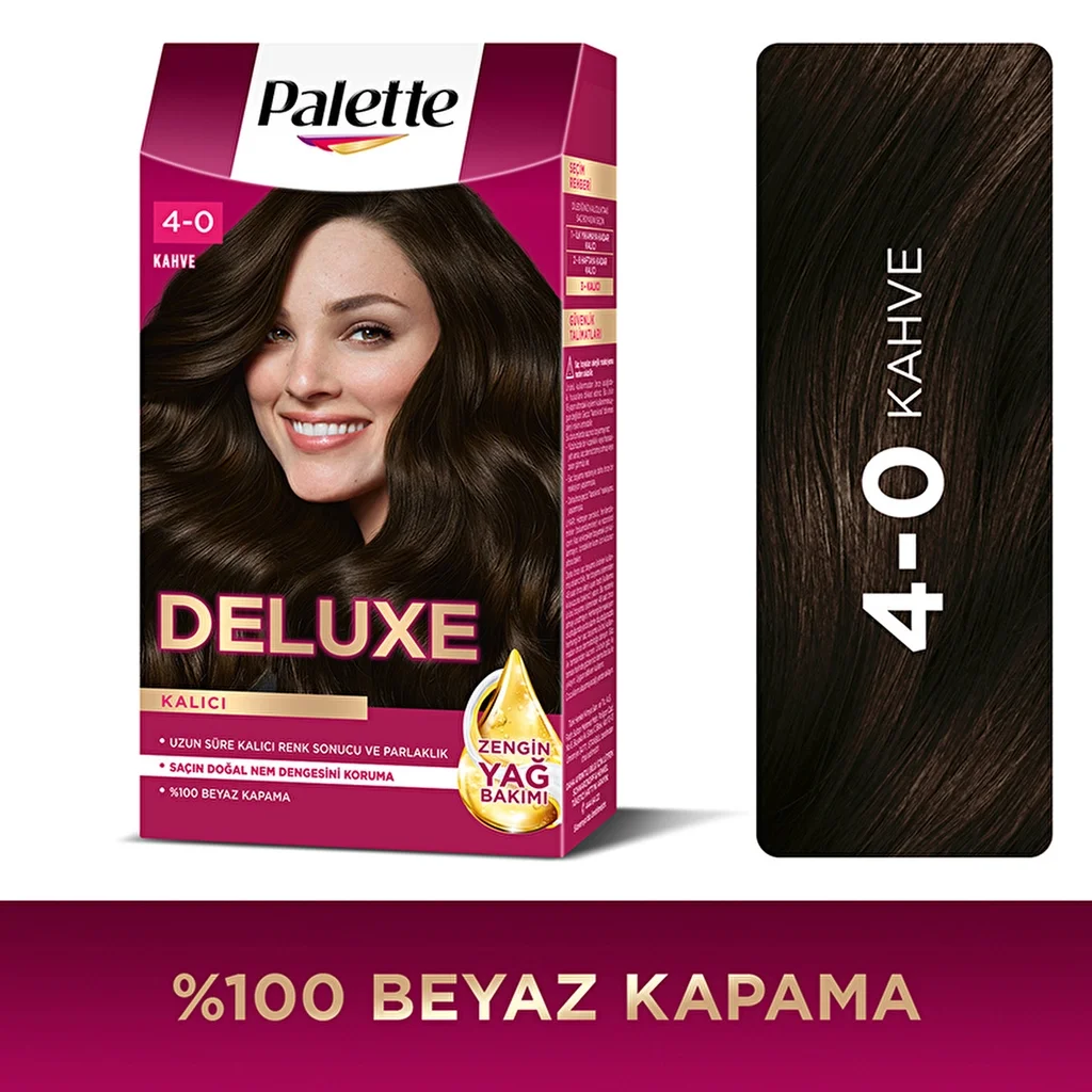 Palette Deluxe 4-0 Braun Haarfarbe mit Glanz- und Pflegeölen