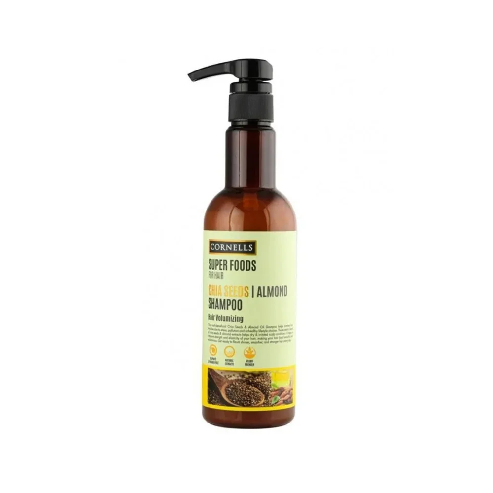 Chia Seed and Almond Oil Shampoo for Thicker Hair by Corners Superfoods 500ml