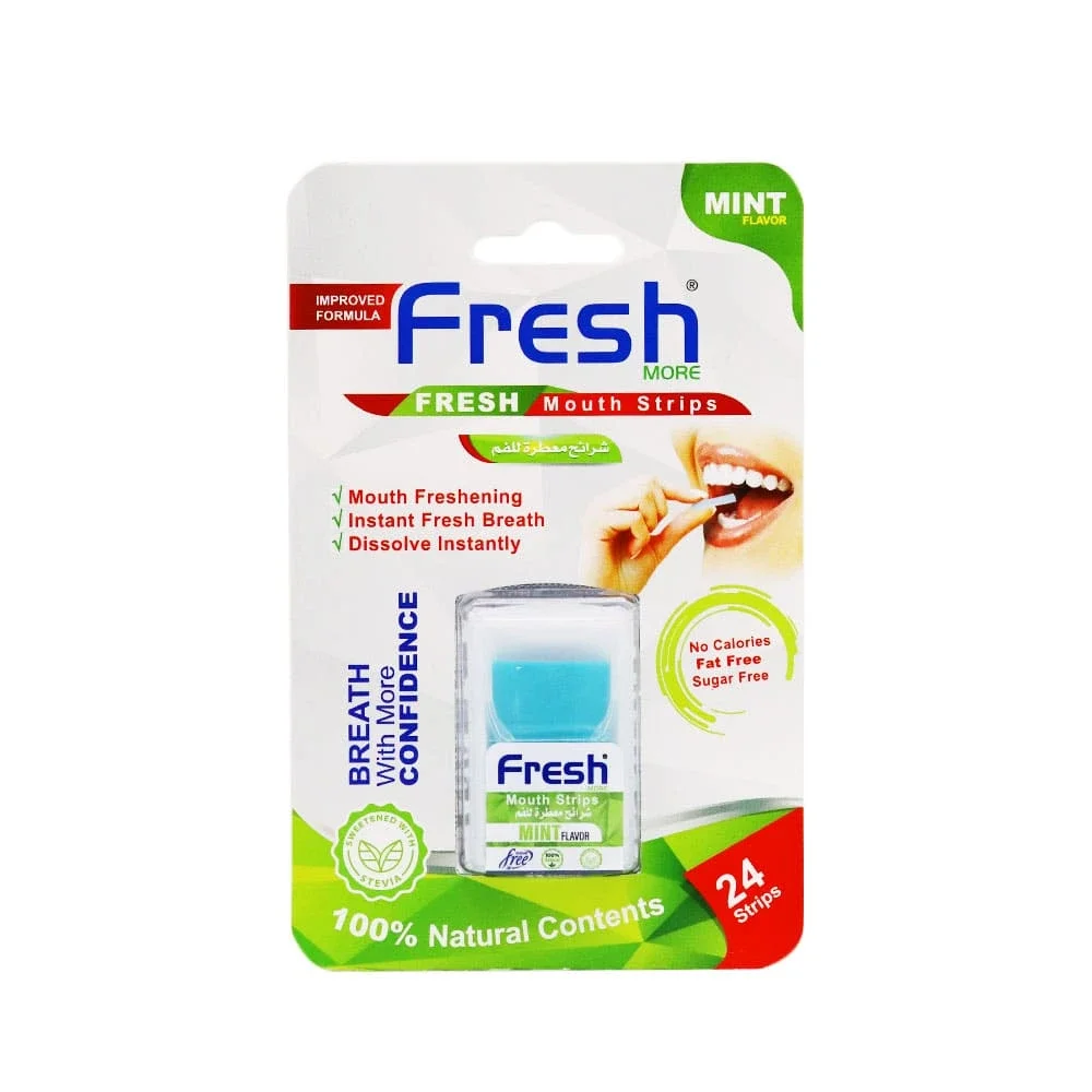 Mint-Flavored Fresh Mouth Strips - 24 Strips