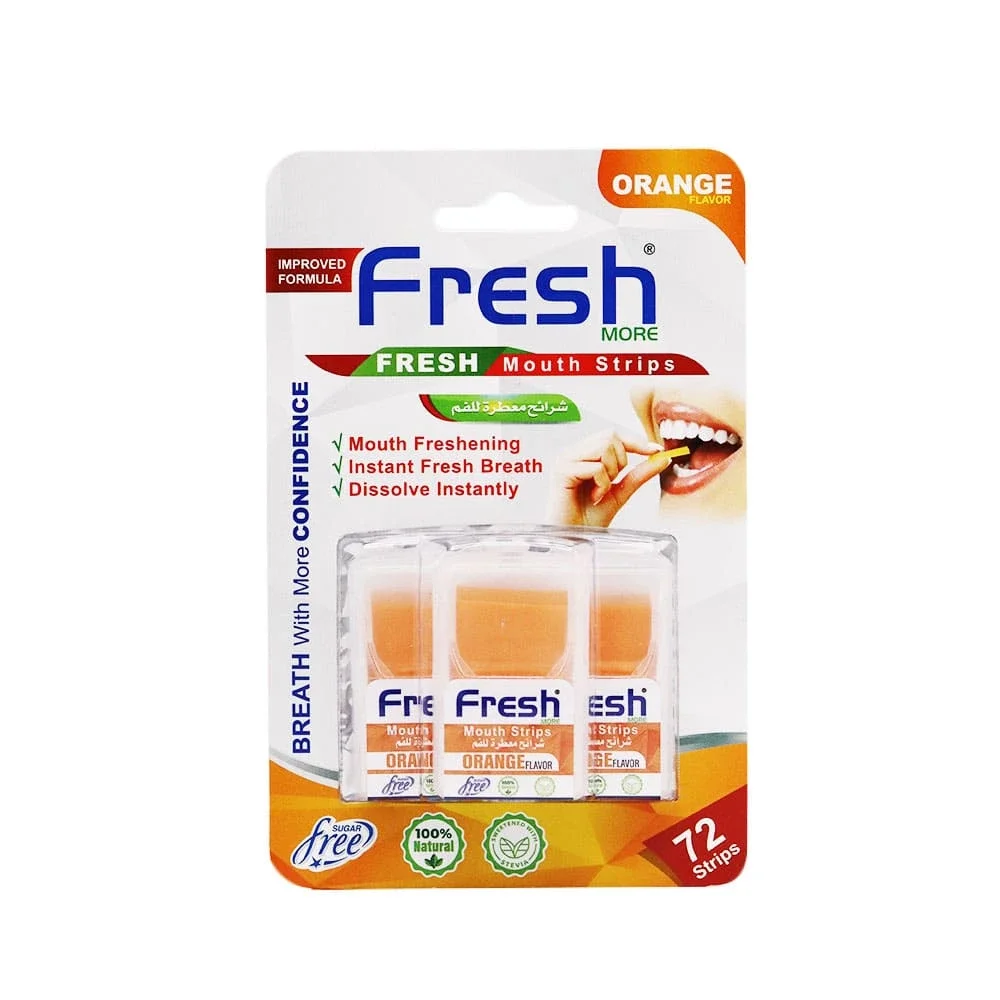 Fresh Mor Orange Flavored Mouth Strips - 72 Strips
