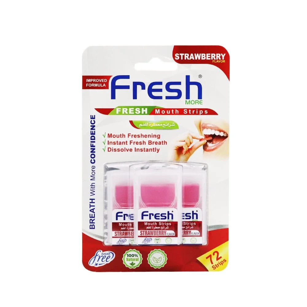 Fresh Strawberry Flavored Mouth Strips Mor - 72 Strips