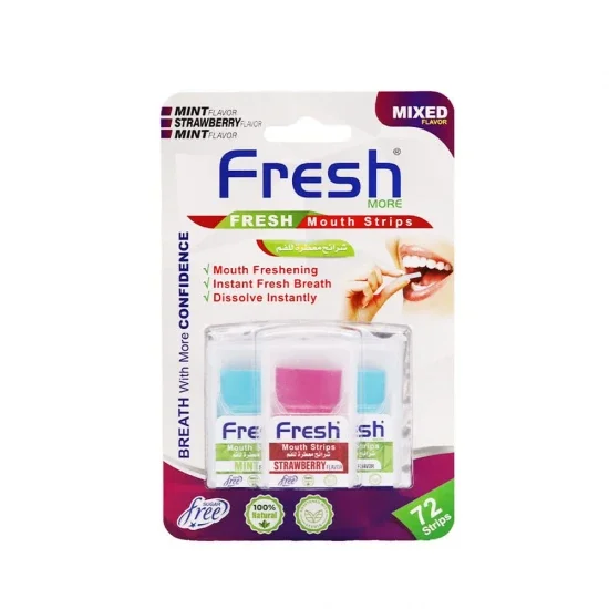 Fresh Mor Mint and Strawberry Flavored Mouth Strips - 72 Strips
