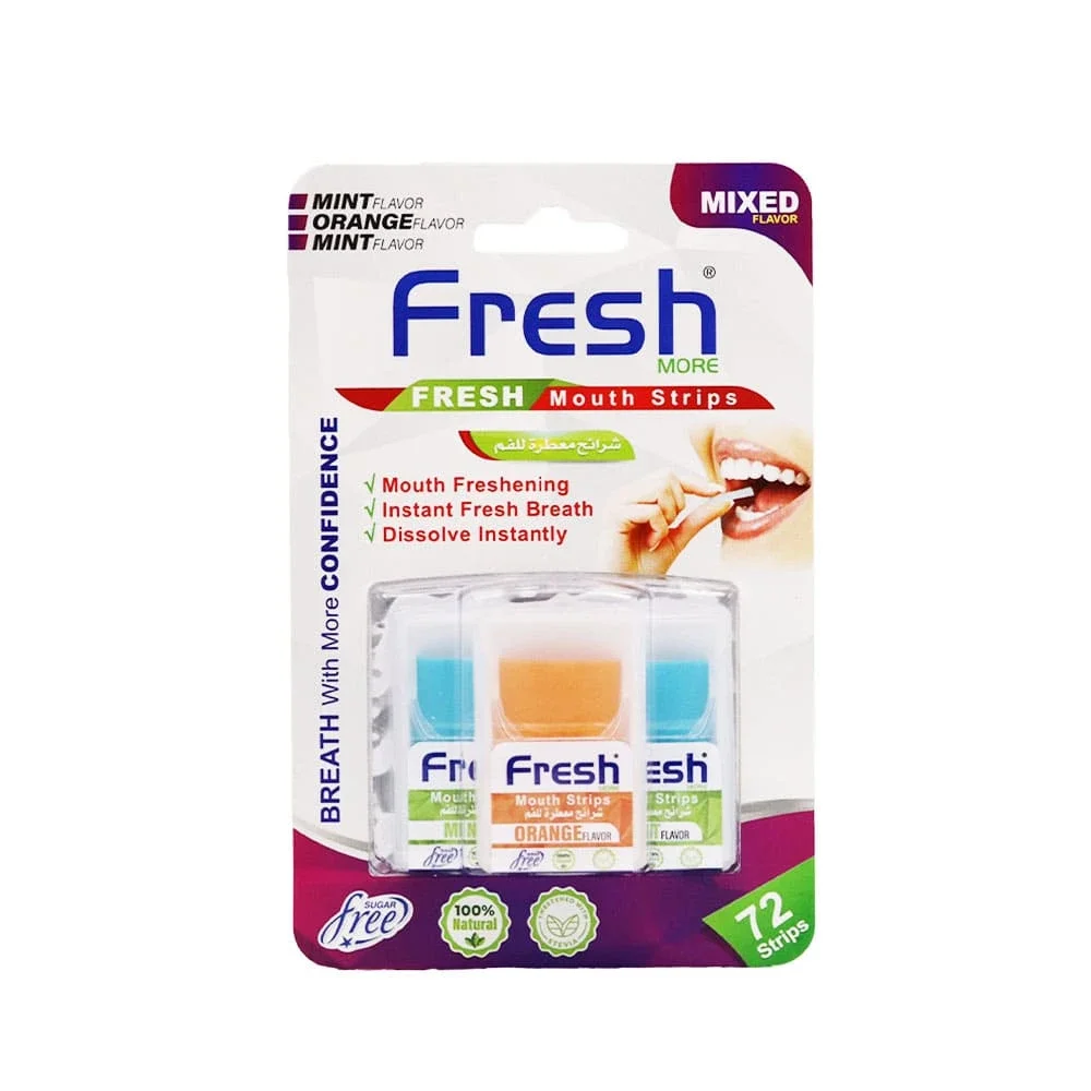 Fresh Mint and Orange Flavored Mouth Strips - 72 Strips