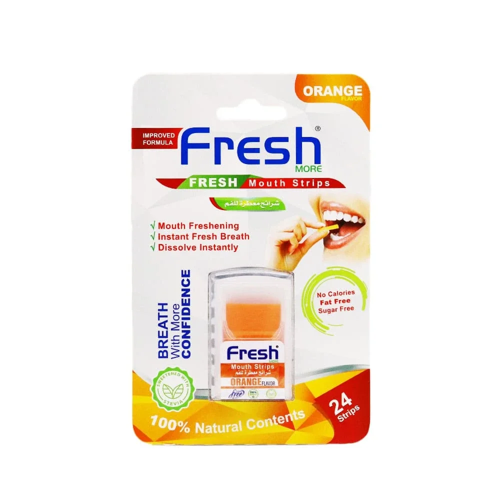 Fresh Mor Strawberry and Orange Flavored Mouth Strips, 72 Strips