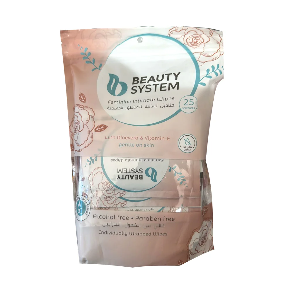 Beauty System 25 Feminine Wipes for Intimate Areas