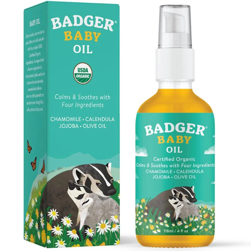 Badger Babyöl 118ml - Natürlicher Feuchtigkeitsspender für empfindliche Haut