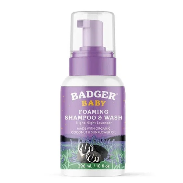 Badger Organic Baby Night Foam Hair And Body Shampoo 296 ml