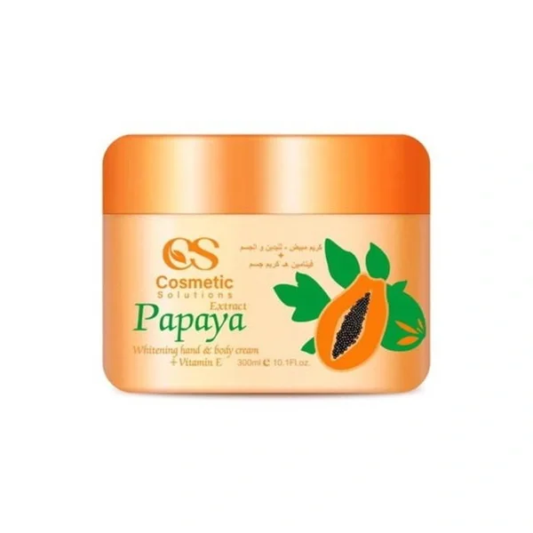 Papaya Body and Hand Cream with Vitamin H by Cosmetic Solution 300 ml