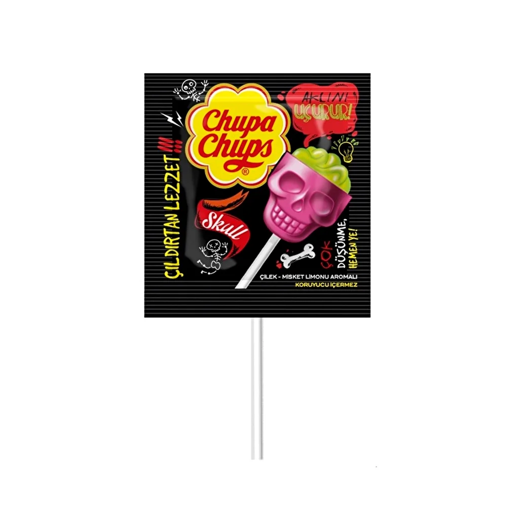 Chupa Chups 3 D Skull Strawberry & Lime