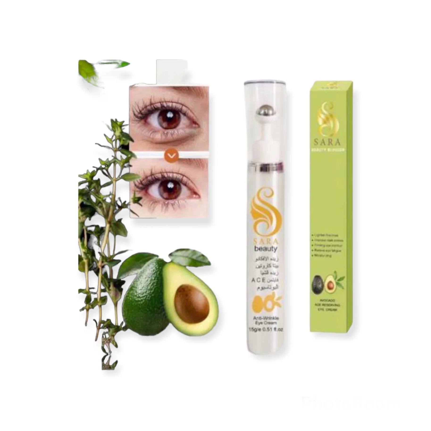 Sara Beauty Avocado Butter and Licorice Cream for Dark Circles 15g