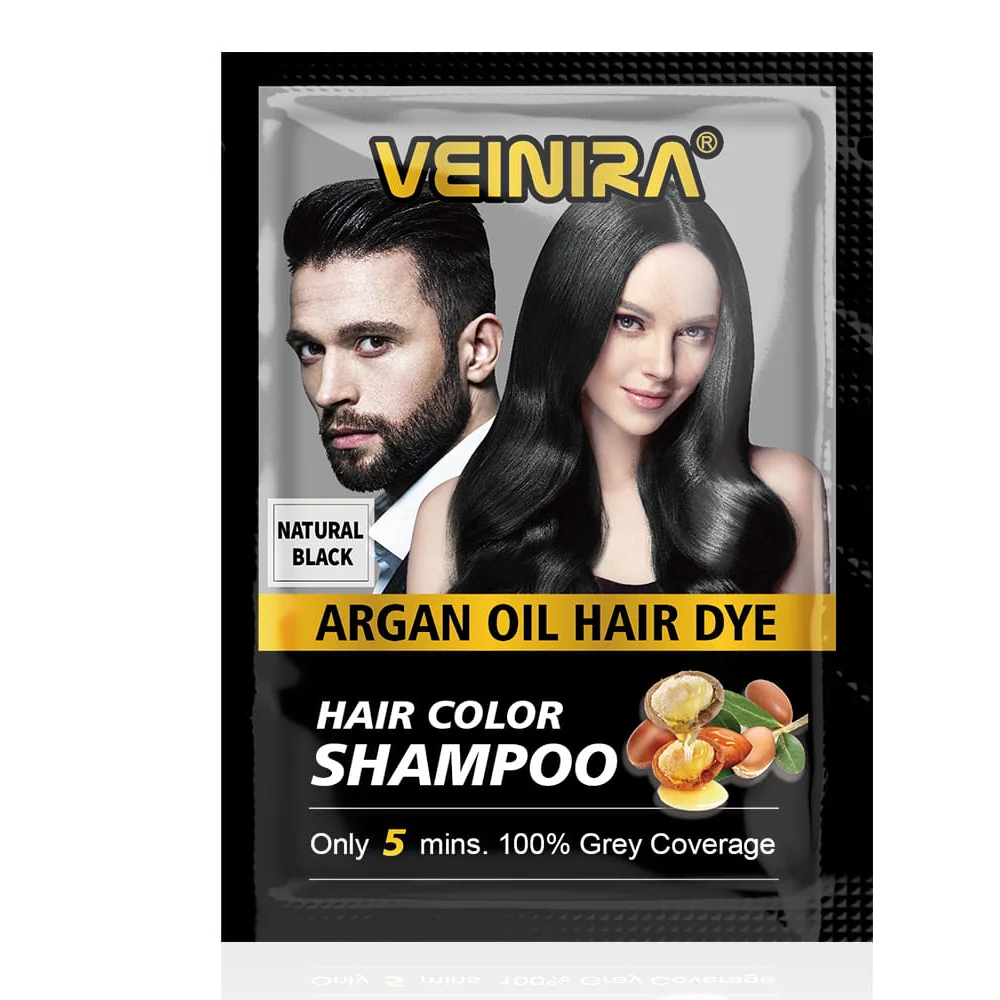 VEINIRA شامبو صبغة الشعر اسود طبيعي بدون أمونيا بزيت الأرجان والصبار  3 في 1 من فينيرا ( 25X10 مل )