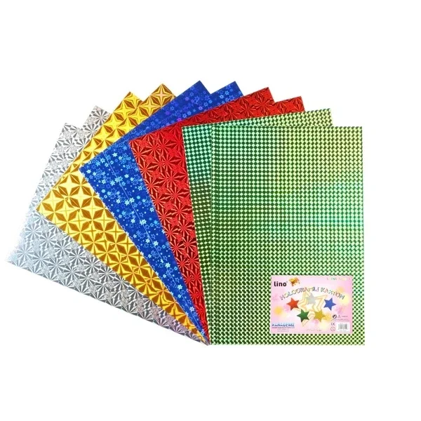 Lino Hologram Cardboard 5 colors 10 pcs (23 x 33 cm)