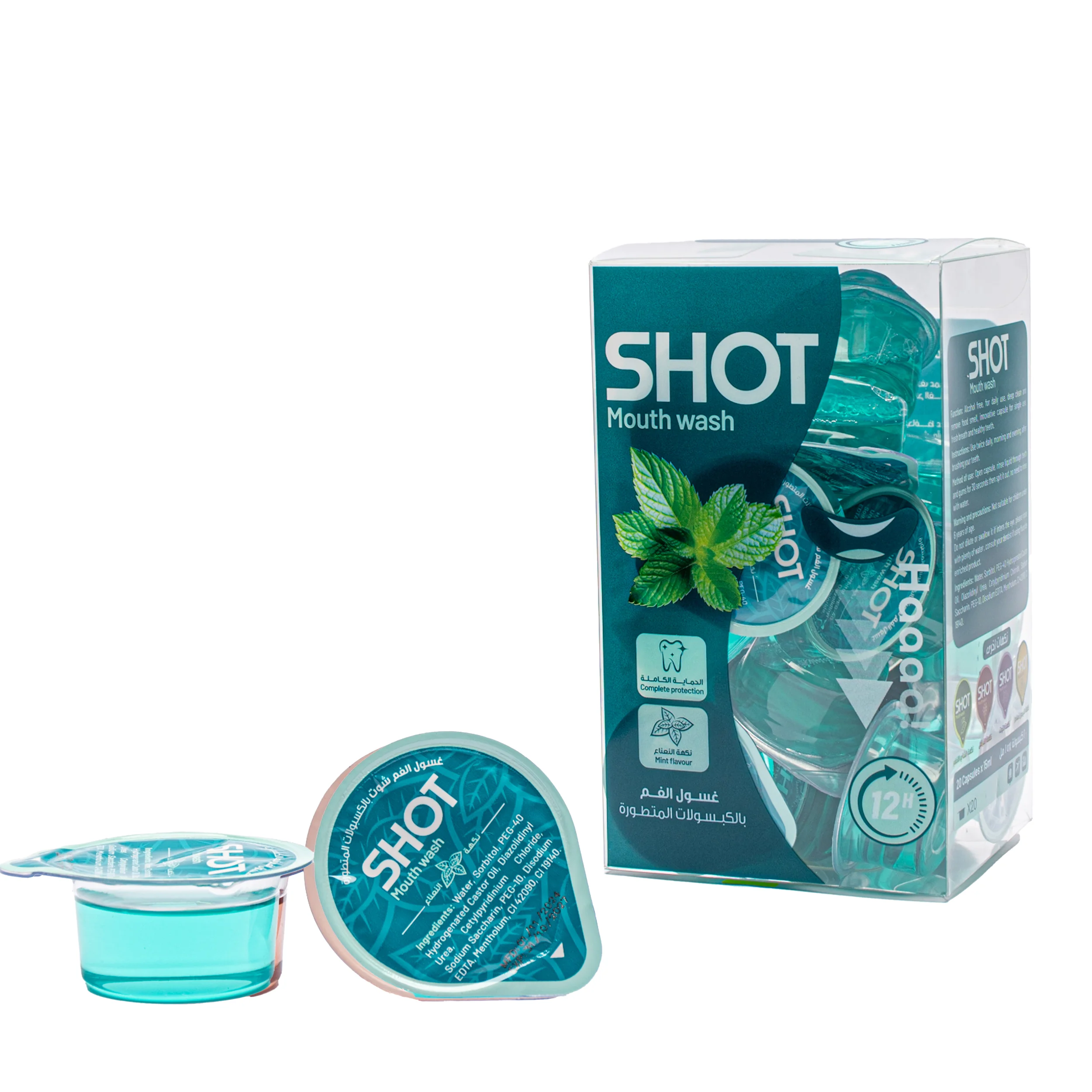 Shot Mouth Wash Mint Flavor 20 pcs 15 ml
