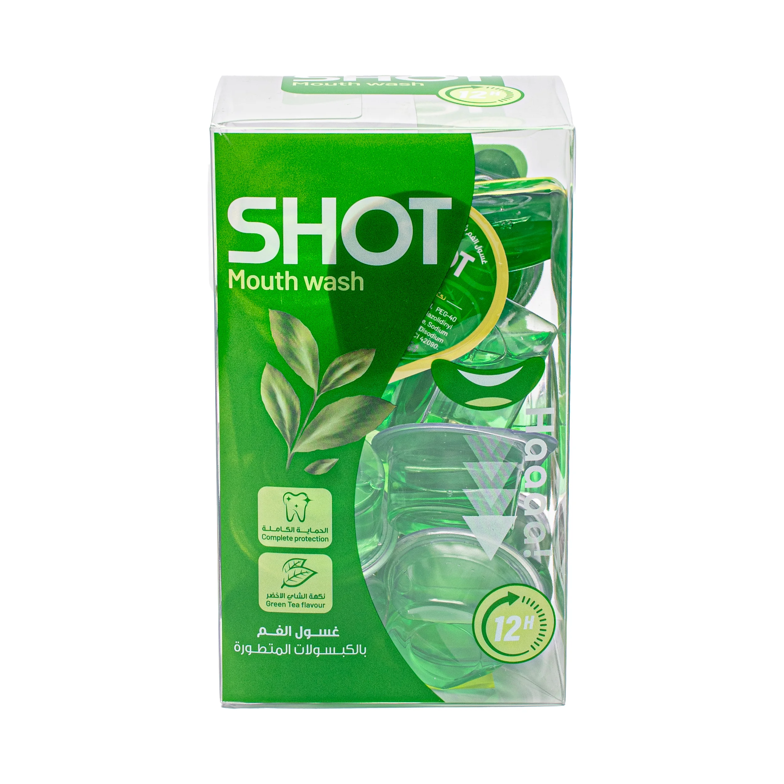 Shot Mouth Wash Green Tea Flavor 20 pcs 15 ml