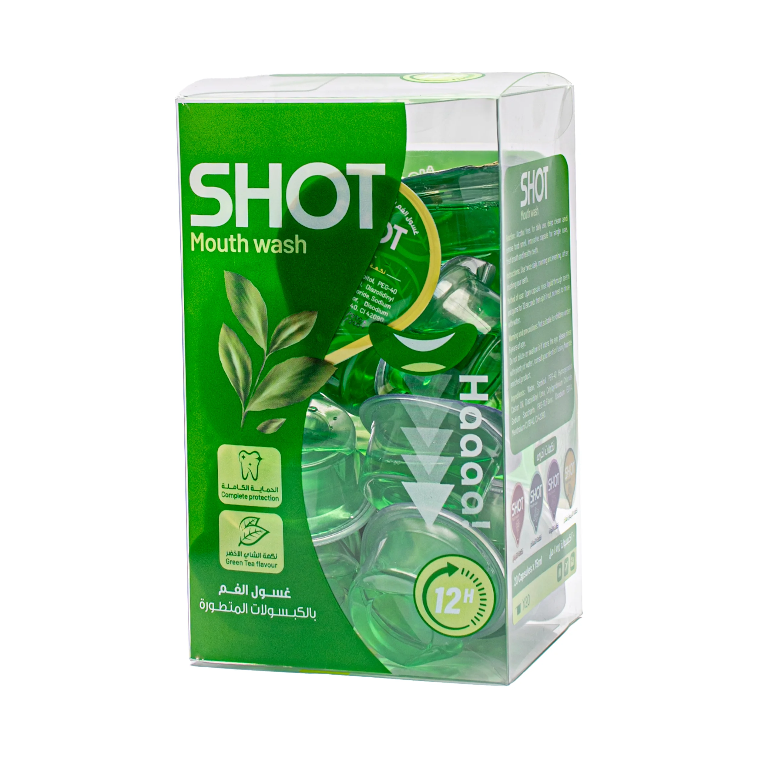 Shot Mouth Wash Green Tea Flavor 20 pcs 15 ml