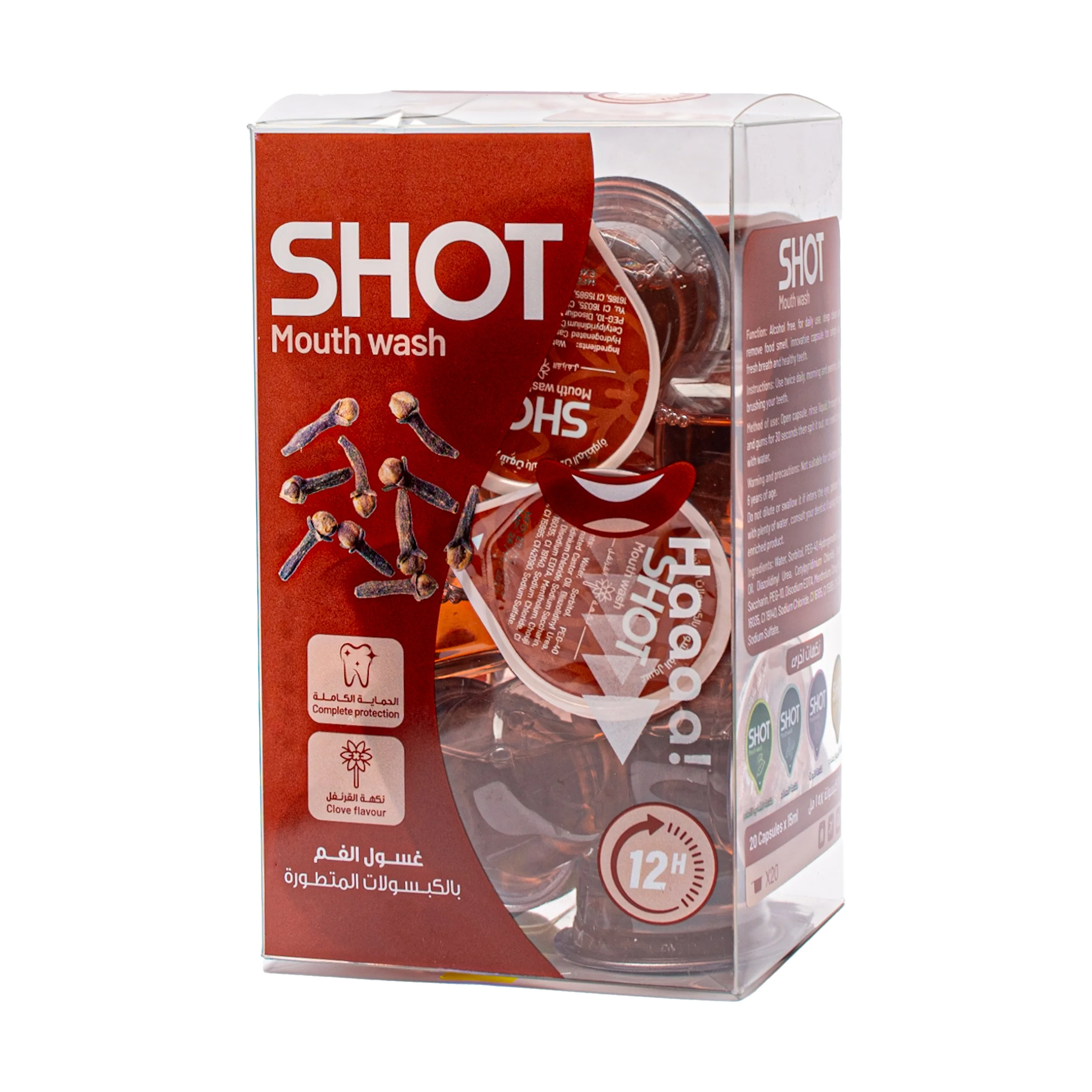 Shot Mouth Wash Clove Flavor 20 pcs 15 ml