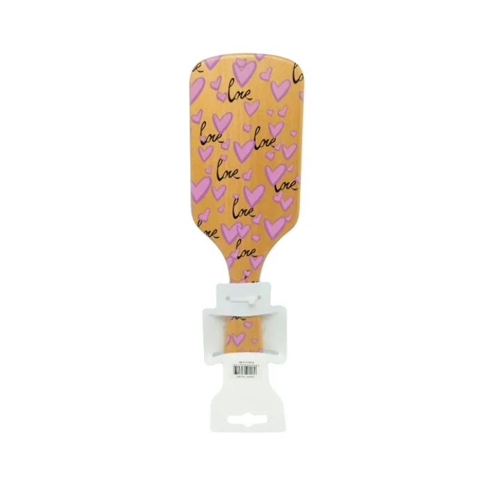 Divina Wooden Hair Brush Hearts DIV-0801