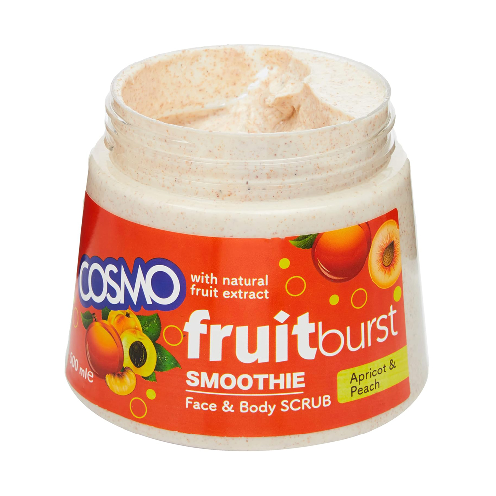 Cosmo Soft and Shine Apricot and Peach Face and Body Scrub, 500 ml