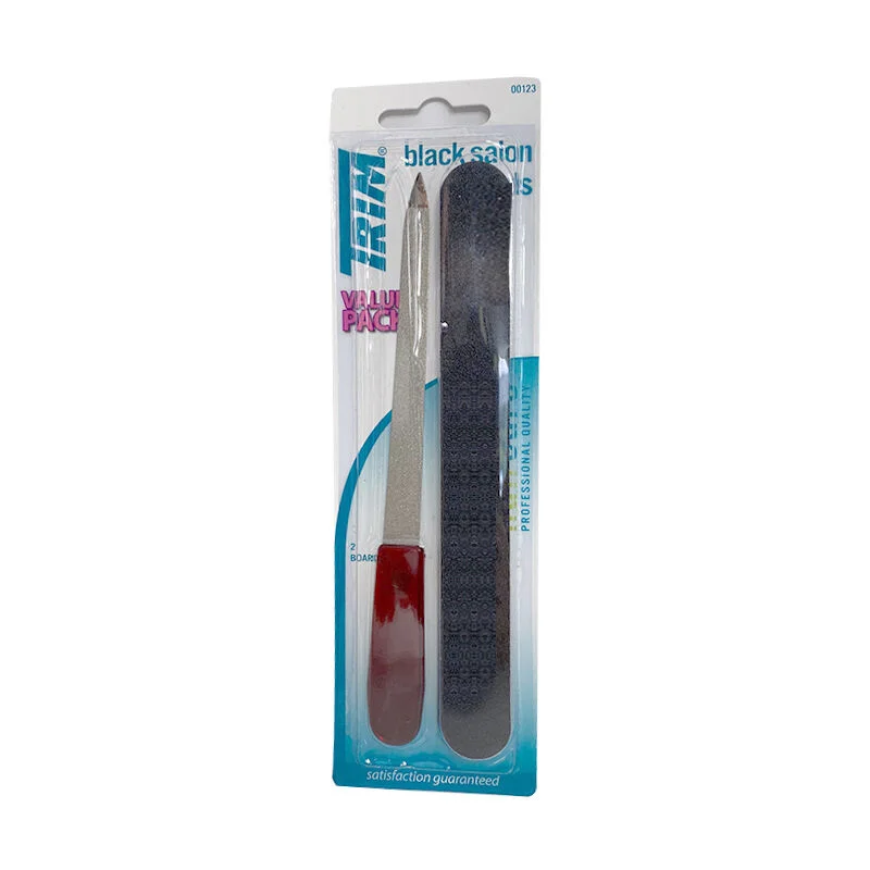 Trim 2 Piece Black Nail File Set - Durable & Easy to Use