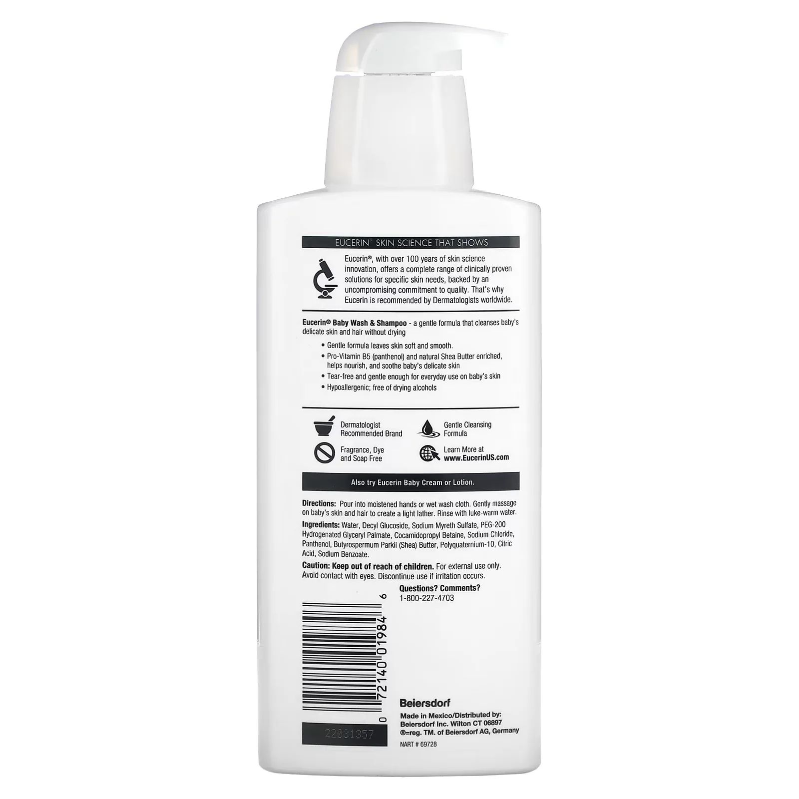 Eucerin Duftfreies Shampoo und Waschmittel für Kinder (400 ml) von Eucerin