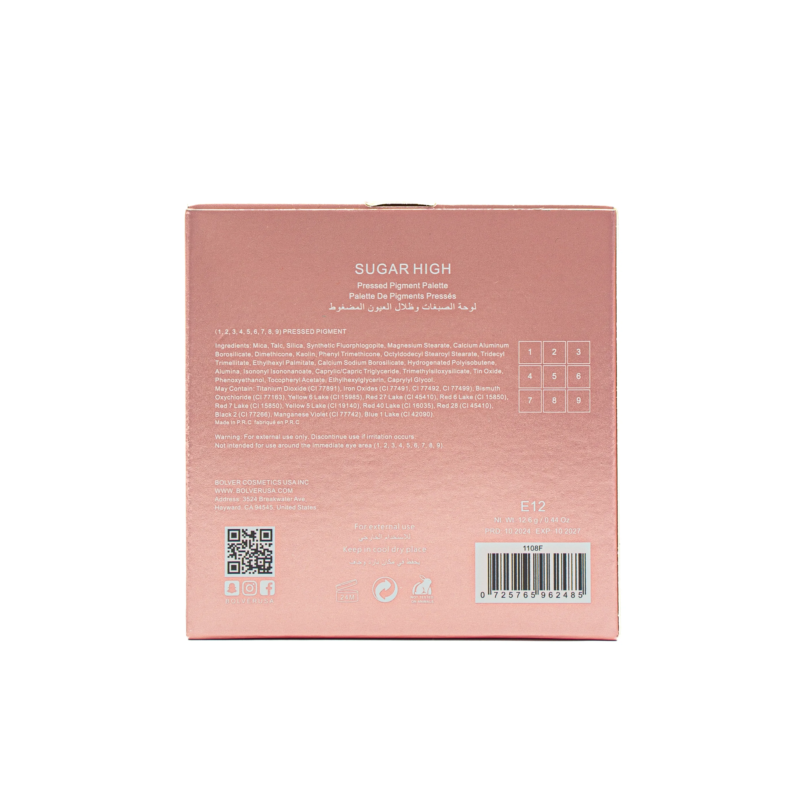 9-Color Eyeshadow Palette - By Polver E12