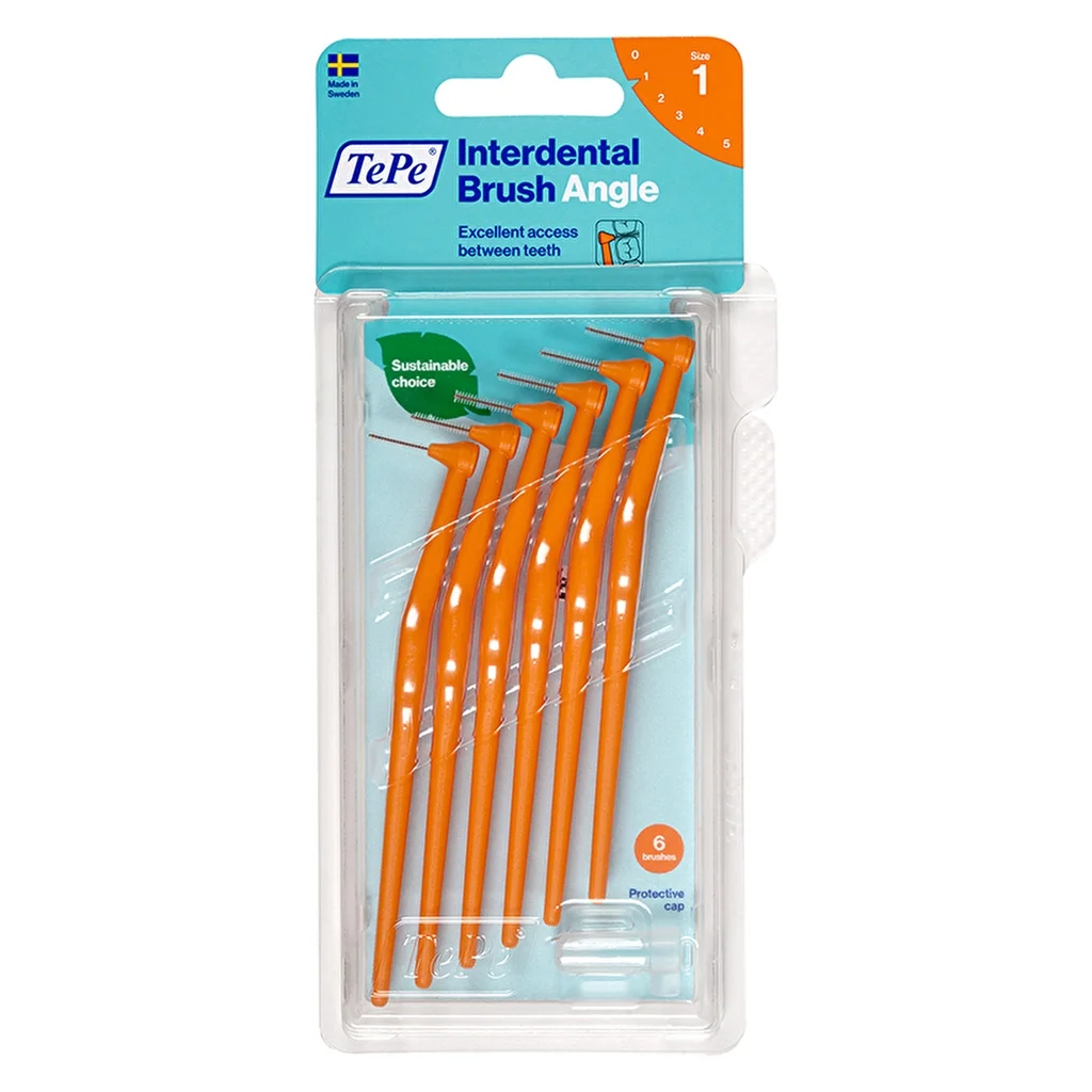 Tepe Interdental Brush Angle Handle 0.45 mm Orange 6 pcs