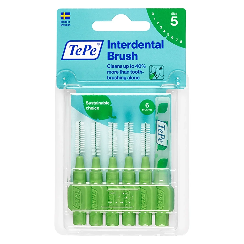 Tepe Interface Brush Blister 0.8 mm Green 6 pcs