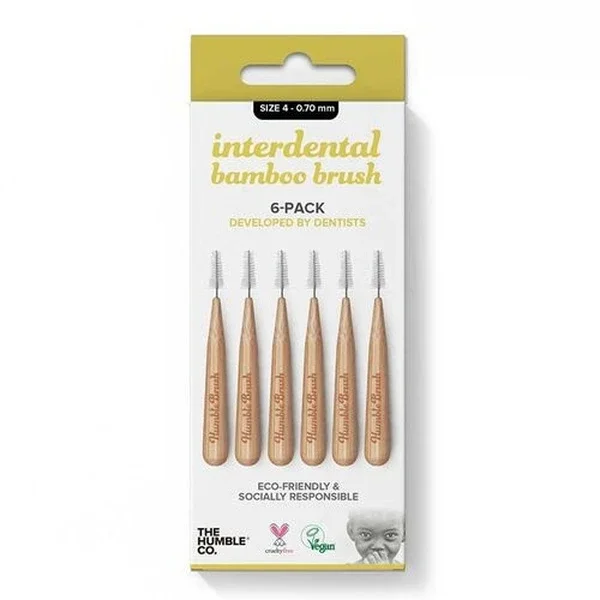 Humble Co Interdental Bamboo Brushes 4-Pack 0.70 mm Size