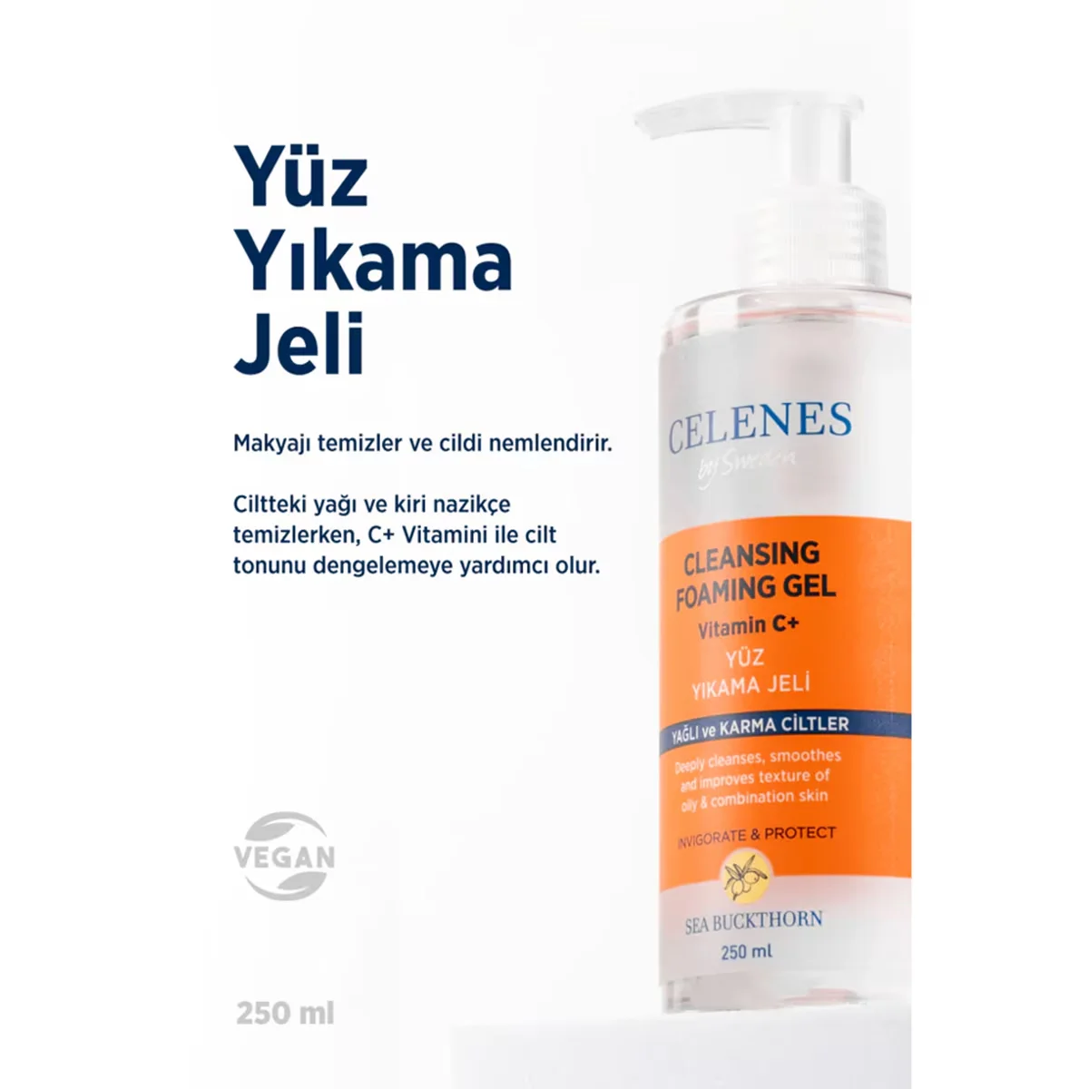 Celenes Sanddorn Schäumendes Gesichtswaschgel 250 ml