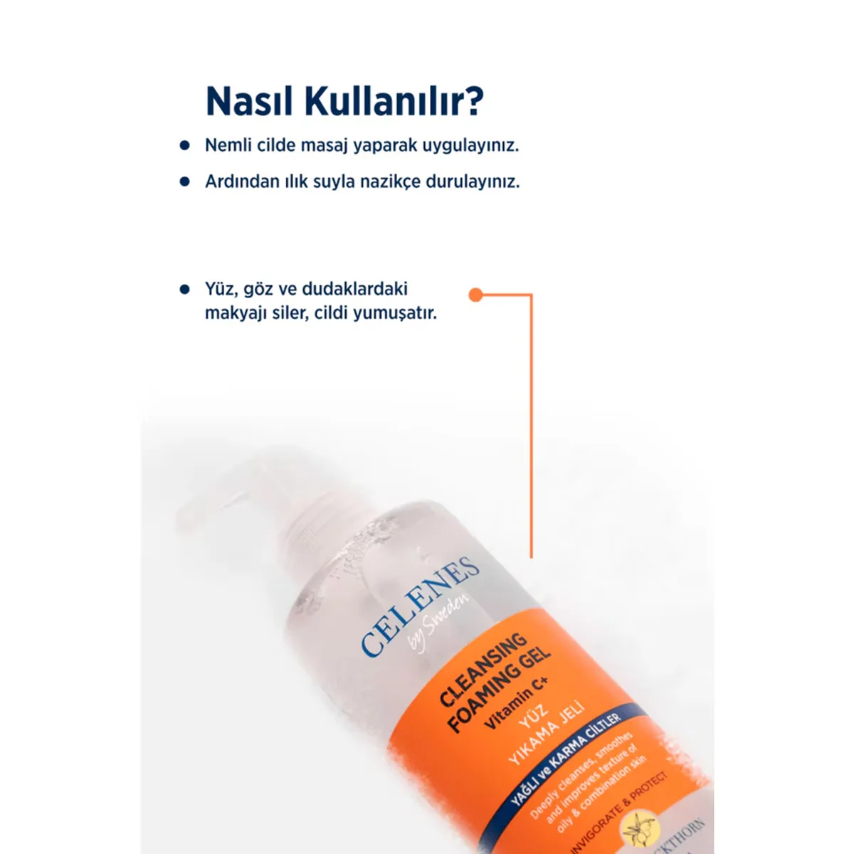 Celenes Sanddorn Schäumendes Gesichtswaschgel 250 ml