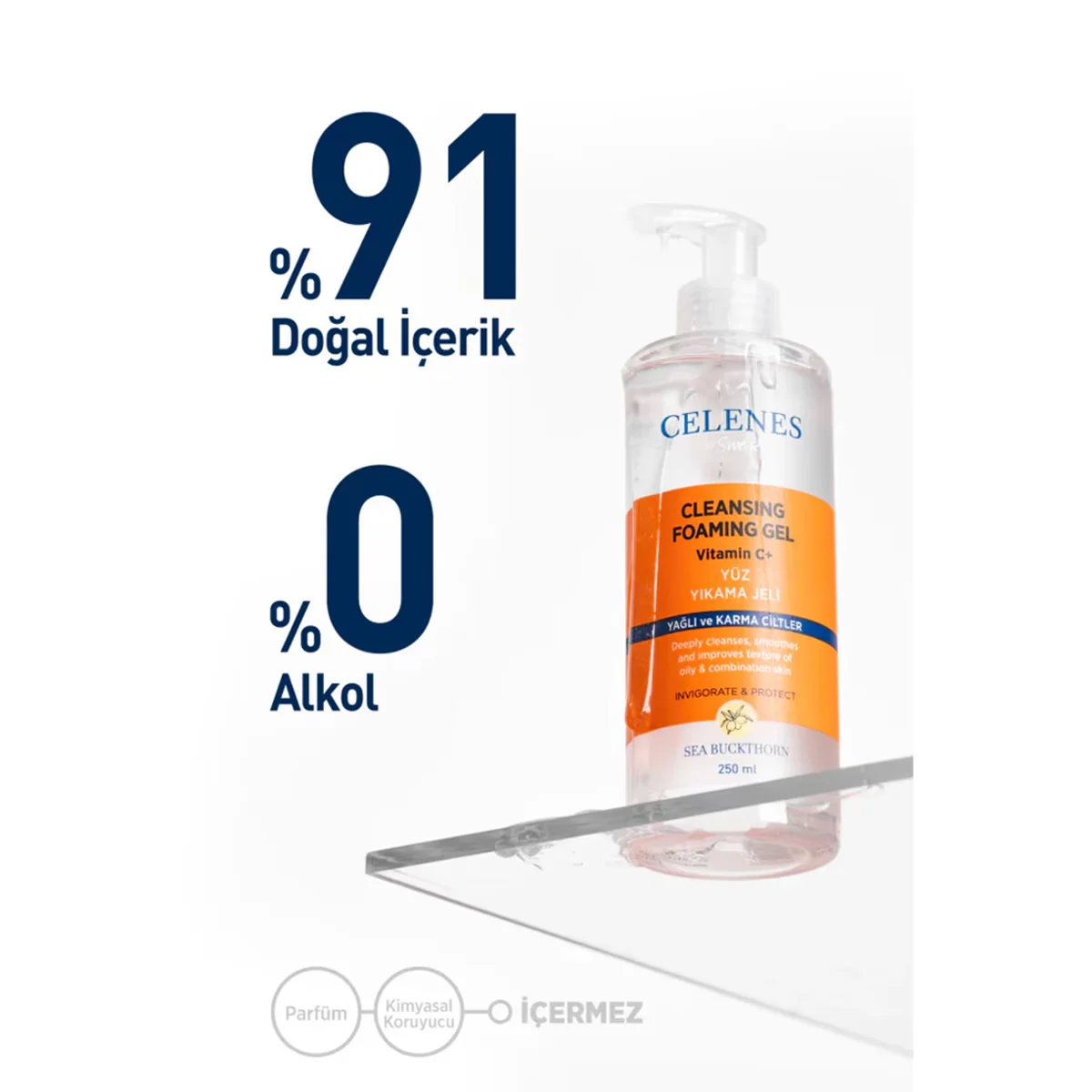 Celenes Sanddorn Schäumendes Gesichtswaschgel 250 ml