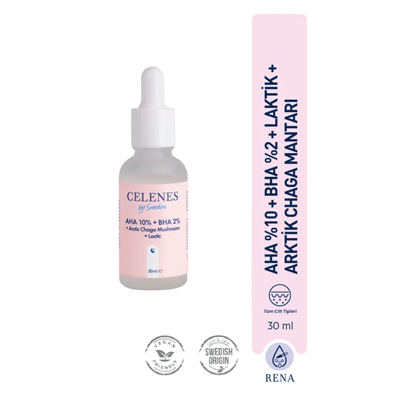 Celenes By Sweden Aha + Bha + Lactin + Arctic Chaga Mushroom 30 ml