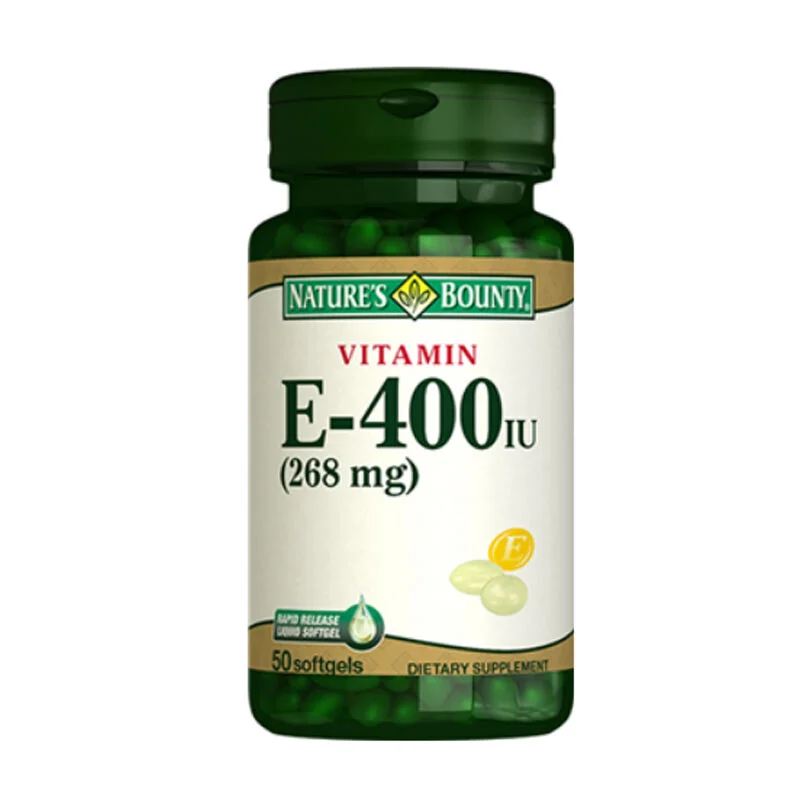 Nature's Bounty Vitamin E-400 iu Food Supplement 50 gelatin Capsules