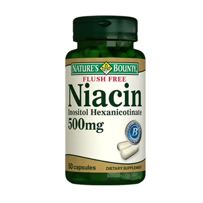 Natures Bounty Flush Free Niacin 500 mg Food Supplement 50 capsules