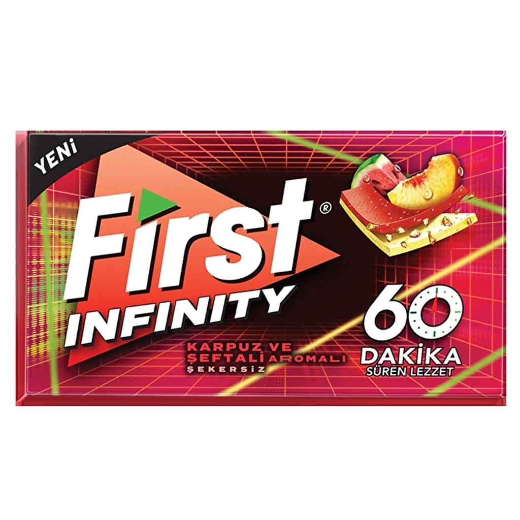 First 60 dk Peach Watermelon Flavored Gum 27 gr