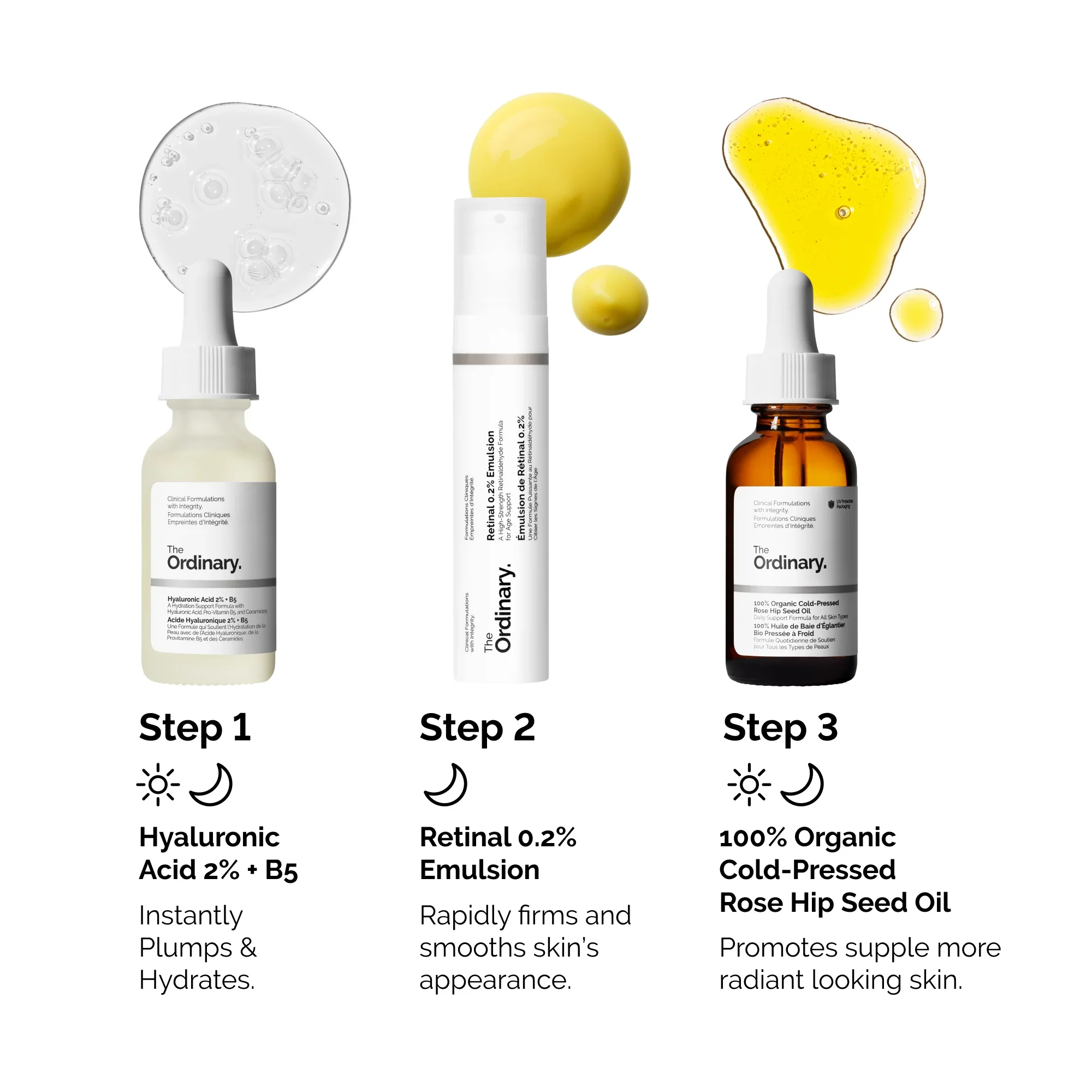 The Ordinary المجموعة الليلية لترطيب البشرة وتفتيحها واستهداف علامات الشيخوخة من ذا اورديناري