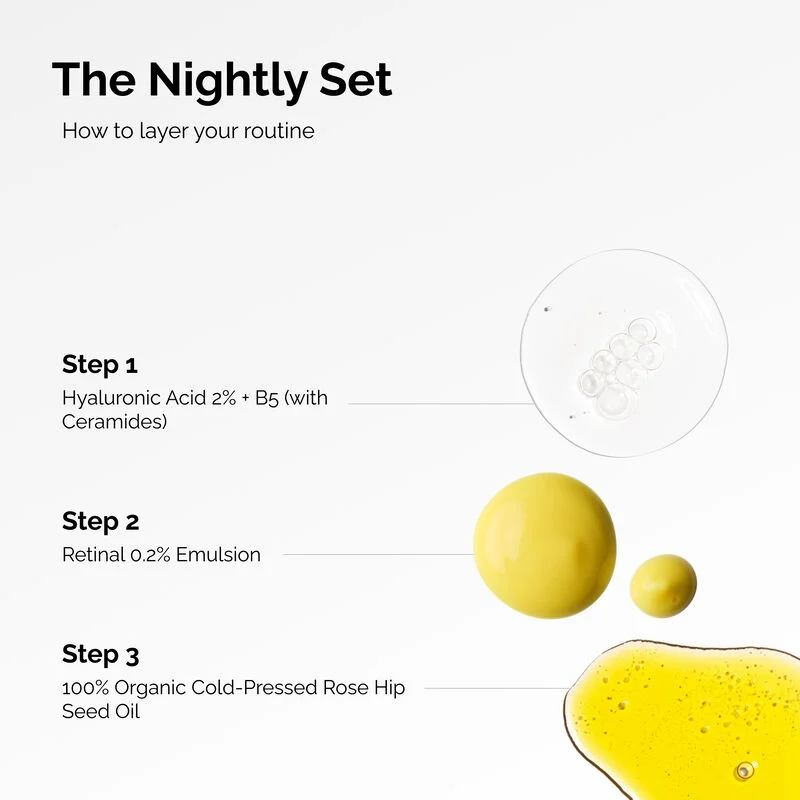 The Ordinary المجموعة الليلية لترطيب البشرة وتفتيحها واستهداف علامات الشيخوخة من ذا اورديناري
