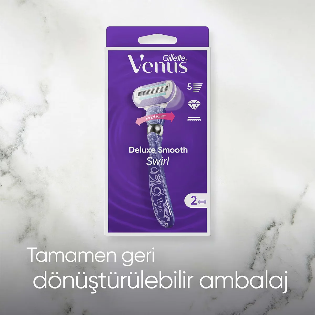 Gillette Venus Swirl Flexiball Damenrasierer mit 5 Klingen