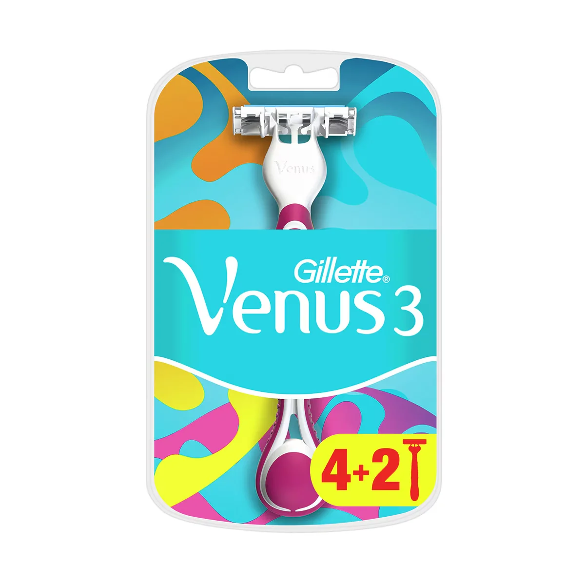 Gillette Venus Colorful 3 blade Disposable Women's Razor 4 + 2 pcs