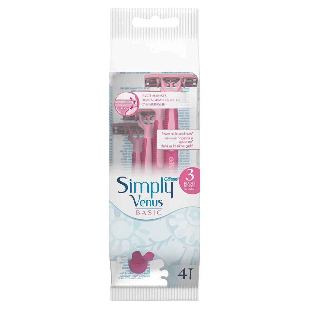 Gillette Simply Venus3 basic Women's Disposable Razor 4-pack