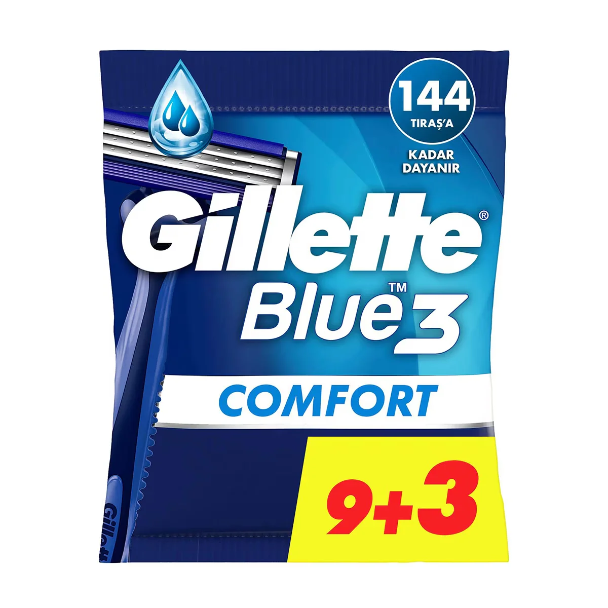 Gillette ماكينة حلاقة جيليت بلو 3 كومفورت للاستخدام مرة واحدة، 12 قطعة