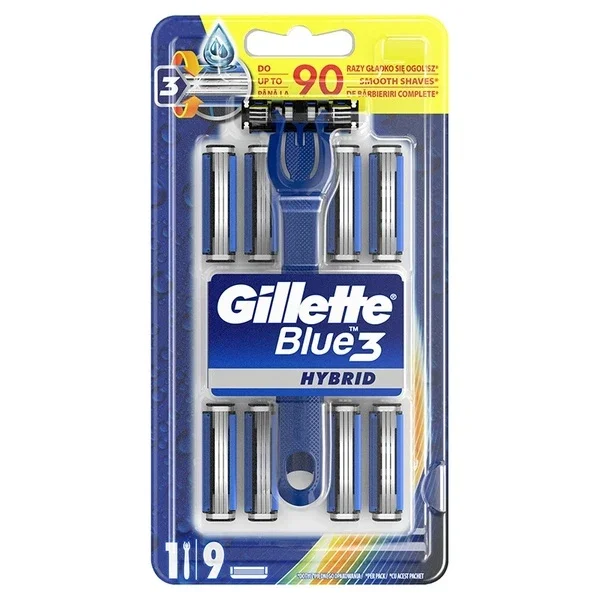 Gillette Blue 3 hybrid Machine + 9 spare Heads