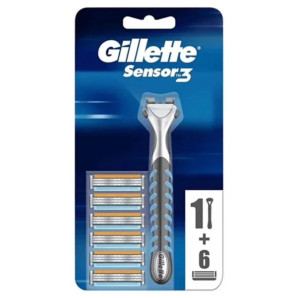 Gillette Sensor 3 Razor 6 Spare Blades 1 pcs